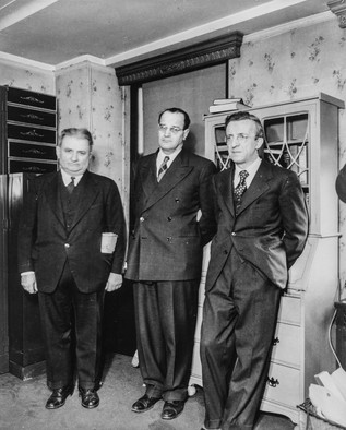 Overseers of Tesla's estate in his room at the Hotel New Yorker shortly after his funeral.