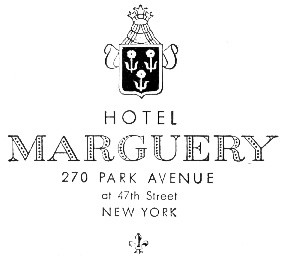 Hotel Marguery letterhead.