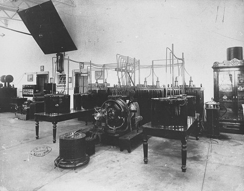 Equipment stored in the experimental area of the Wardenclyffe lab.